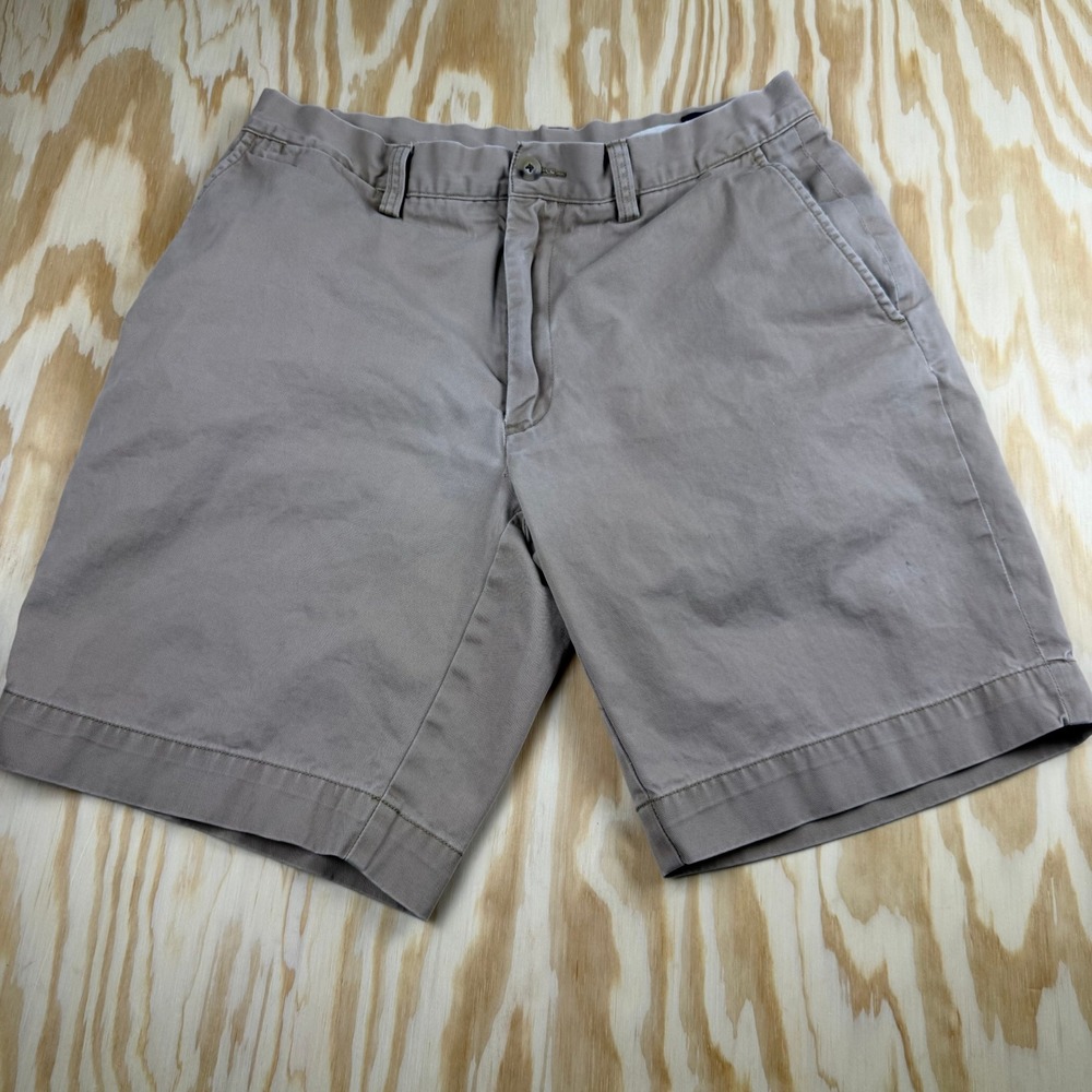Polo Ralph Lauren Mens Classic‎ Fit 9 Chino Shorts Tan Khaki Cotton Size 32